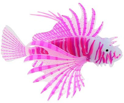 ROMISBABA Realistische Leuchtende Löwenfisch Aquarium Dekoration Kunstfisch Aus Silikon Für Aquarien Vielseitige Deko Für Partys Oder Badewannen Nachtleuchtende Ornamentfigur Lebhaften