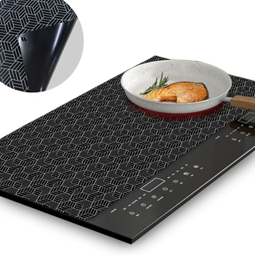 Raisand Induktionsschutzmatte, Silikon Schutzmatte, 52 x 78 cm, Hitzebeständig, Multifunktional, Kratzschutz für Induktionskochfeld