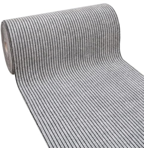 emmevi Passatoia Esterno Interno Antiscivolo Corridoio Moquette Spessa Asciugapassi Righe Grigie 100x40 Cm