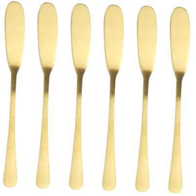 Cabilock 6piezas Cuchillos De Mantequilla De Acero Inoxidable Espátulas Para Repostería Untar Mantequilla Queso Mermelada Decoración De Pasteles Utensilios De Cocina