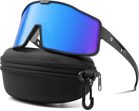 suoso Sportbrille-Fahrradbrille-Herren-Damen-Polarisierte-Sonnenbrille-Sunglasses-Men-Women-UV400 Schutz-Schnelle Brille Rave,40-B01