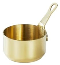 Jian1004 Salsera Salsera de Acero Inoxidable con Plato for Salsa for Carne y Ensalada para Salsas, aderezos y cremas(Gold,S)