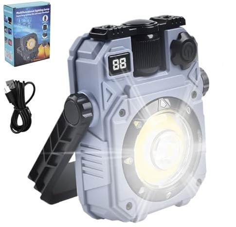 Lumière de travail LED, lampe solaire portable, lampe de poche magnétique de camping, cinq modes, charge solaire, 13,3x9,8 cm, pour la panne de courant, le chantier, la pêche, les voyages, la maison