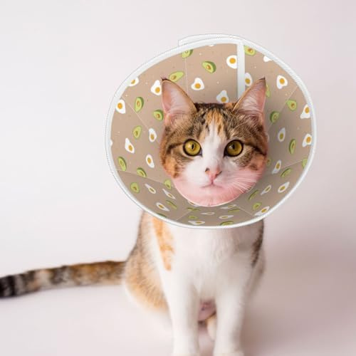 Mosytuky Pet Recovery Collars & Cones for Dogs and Cats After Surgery Adjustable Dog Neck Cone Surgical Elizabeth E-Collar Prevent Biting and Stop Licking Wound (Egg and Avocado,Large)