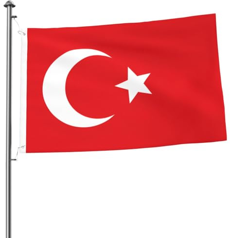 Bandiera della Turchia 2x3 Double Face - Bandiera resistente e decorativa per esterni, ideale per giardino, camera da letto e decorazione per feste