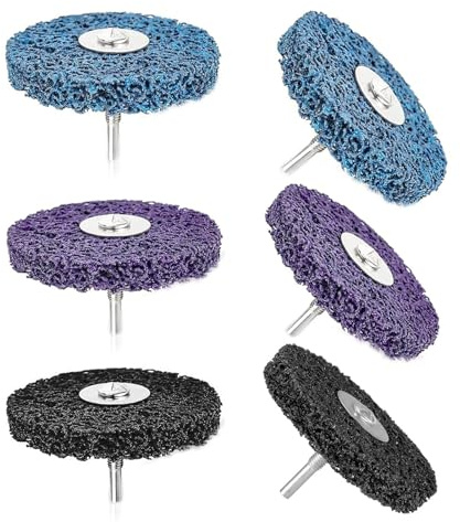 6 Stück CSD Scheibe 100mm, Schleifscheibe CBS Schleifscheiben für Winkelschleifer Reinigungsscheibe Grobreinigungsscheibe von Rostentfernung Lackentfernung (Lila, Blau, Schwarz)
