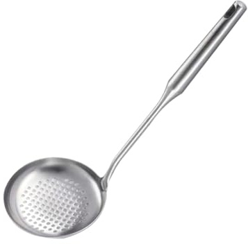 CIYODO Colino in Acciaio 304 con Manico lungo Antiscivolo Mestolo da Cucina con Foro Filtro per Olio e Zuppa Scolapasta Versatile per Casa e Ristoranti