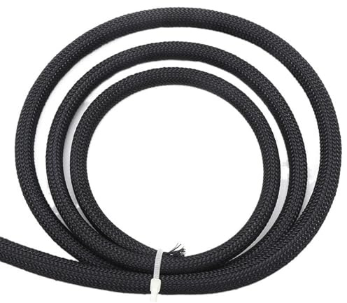 Cable Sleeve Black PET Braided Sleeve 2 4 6 8 10 12 14 16 20 25 30 40 50 60 70 80mm High Density Insulated Cable Protection Expandable Sheath(35mm,1 Meter)