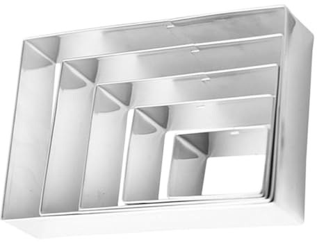 SHINEOFI Set 5 Stampi Rettangolari per Biscotti in Acciaio Inox, Tagliabiscotti per Dolci da Forno, Strumenti per Pasticceria Versatili e Facili da Pulire, per Biscotti, Torte e Mousse