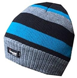 RockJock Boys Striped Thinsulate Thermal Beanie Fleece Lined Winter Hats Warm Fashion (Turquoise)