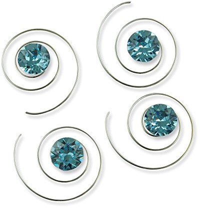 Rivelle Damen Curlies mit Strasssteine Elements 8 mm hell blau 8 Stück Haarspiralen Haarschmuck Hochzeit Brautschmuck