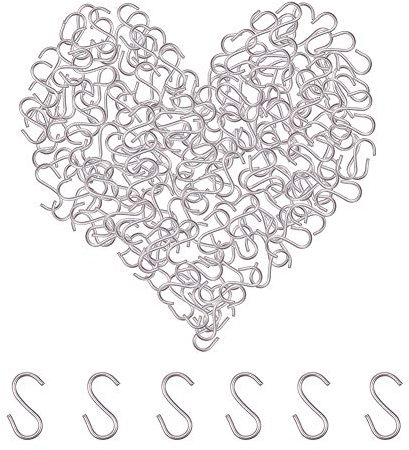 PH PandaHall 150pcs Crochet en S Acier inoxydable 304 Petits Crochets en S Crochet en s Metal pour accrocher de petits objets, des clés, bijoux, sacs légers, Cuisine Salle de Bain 14x5x1mm