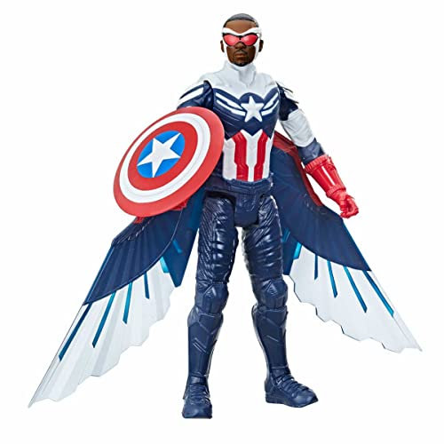 Marvel Studios Avengers Titan Hero Serie Captain America Action-Figur, 30 cm großes Spielzeug, enthält Flügel, für Kinder ab 4 Jahren