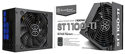 SilverStone Technology ST1100-TI v1.1, Strider Titanium Serie, 1100W 80 Plus Titanium ATX flüsterleises PC-Netzteil mit 135 mm-Lüfter, 100% modular, SST-ST1100-TI v1.1