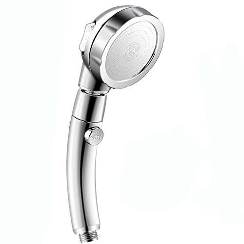 RGRE Duschkopf Wassersparend, Hochdruck Handbrause Mit Stoppfunktion, Brausekopf Handheld Duschbrause Mit Brauseschlauch, Duschkopf Regendusche (Silver)