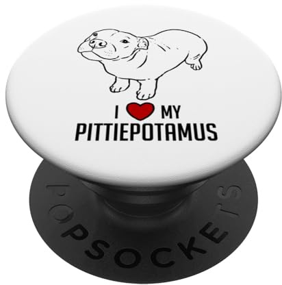 Funny Pitbull, Pitbull Humor, Pittiepotamus, Pitbull Hippo PopSockets Adhesive PopGrip