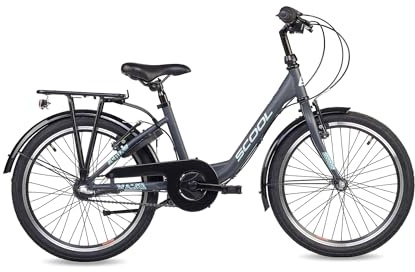 S’COOL Kinderfahrrad 20, 24, 26 Zoll, 3-Gang Nabenschaltung mit Rücktrittbremse, Chix, Körpergröße 115–165 cm, 6–14 Jahre, sicher für Schulweg, für Jungen & Mädchen