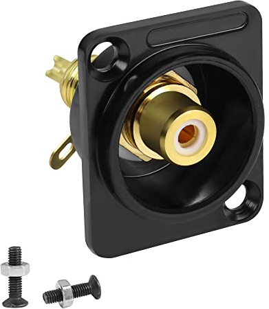 QIANRENON Vergoldeter RCA Panel Montage Adapter RCA Buchse auf Lötanschlüsse AV Anschluss RCA Löten Buchsen, XLR Panel/D-Panel Montage, für S/PDIF TV Audio Video Lautsprecher Verstärker, Weiß
