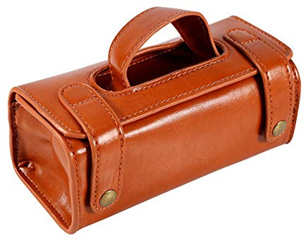 ANKROYU PU Leder Kulturbeutel für Herren, wasserdichte Waschtasche, Reise Kosmetiktasche mit Griff, Toilettenartikel-Organizer für Rasierer und Zahnbürste