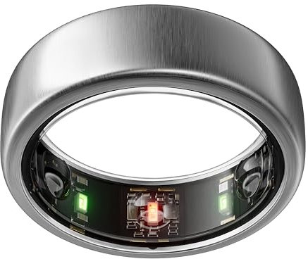 Oura Gen3 Horizon Smart Ring - Size 6, Brushed Titanium | Sleep, Heart Rate and Fitness Tracking Wearable - Up to 7 Day Battery Life - iOS/Android Compatible - Size First with Oura Sizing Kit
