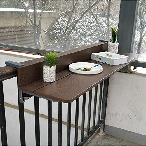 asdchZen Klappschreibtisch Für Den Außenbereich, Verstellbarer Balkontisch Für Terrasse, Hängender Beistelltisch Für Den Balkon (80 X 27 cm)