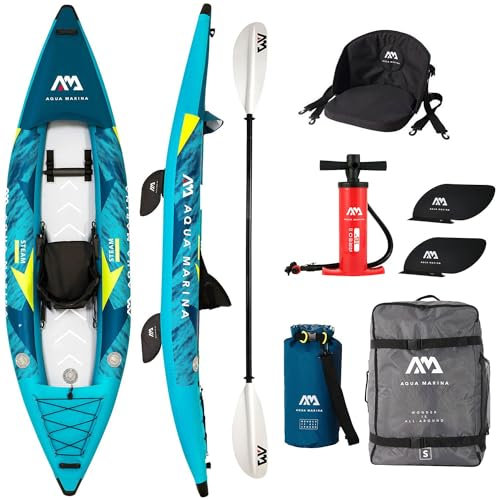 Campsup Aqua Marina kajak aufblasbar | Inflatable 1 Personen Kayak Steam-312 + KP-1 | 312x90 cm | Technologie: Drop Stitch