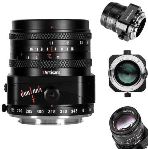 7artisans 50mm F1.4 Tilt Shift Lens Fuji X Mount APS-C,2 in 1 Large Aperture Prime Lens Portrait Miniature Landscape Lilliput Shooting for Fuji X-T5 X-H2 X-T50 X-M5 X-T30 II X-Pro3 X-S20 X-E4
