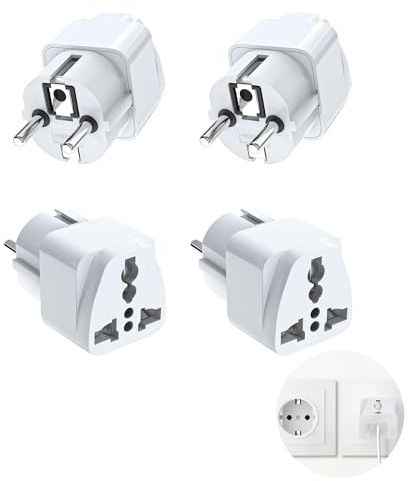 GZGXKJ 4 Reiseadapter Universal Adapter Weiß Adapter Reisestecker Adapters | Usa Deutschland Stecker China Adapters für USA Uk Thailand Schweiz Italien