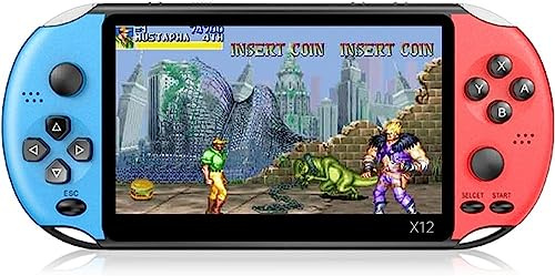 ZQJYMXY Consola de juegos portátil X12pro, Mini consola recreativos Retro de 128 bits y 5,1 pulgadas, 2000 juegos clásicos integrados, compatible con 12 simuladores