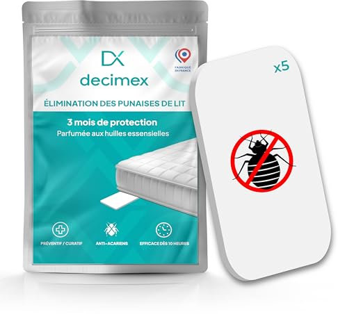 DECIMEX - Pastiglie anti cimici da letto/Acari-Prevenzione e trattamento efficace contro pulci e parassiti - Speciale casa/biancheria da letto-Eliminazione e risultati rapidi e duraturi - Efficace x1
