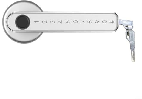 ZYWUOY Fingerabdruck intelligentes Schloss, Zinklegierung elektronische Türschlösser für Tuya App Remote-Verriegelung schlüssellose Eingangstürknopf Smart Schiebebolzen (Silber)