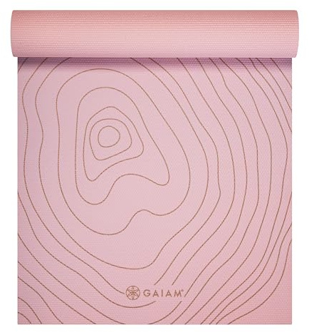 Gaiam Yoga Mat - Premium 6mm Print Extra Thick Non Slip Exercise & Fitness Mat for All Types of Yoga, Pilates & Floor Workouts (68L x 24W x 6mm Thick)