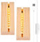 JOKILY Lot de 2 Socles LED en Bois - Base d'Affichage LED - Lampe de Bureau Rectangulaire Éclairée - Interrupteur USB pour Plaque Acrylique Épaisse - Verre en Cristal