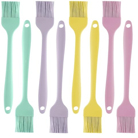 Realand Backpinsel aus Silikon, Kochpinsel für Öl, Soße, Butter, Marinade, hitzebeständig, für Küche, Backen, Grillen, Grillen, spülmaschinenfest, 20,7 cm, 8 Stück