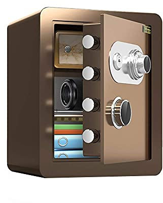 UHJKLA Safe, Feuerfester Wasserdichter Safe 45 cm Manueller Maschinensafe, Diebstahlsicherer Ganzstahl-Nachttischschrank Unsichtbarer Safe Büroaktenschmuck-Passwortsafe Tresors