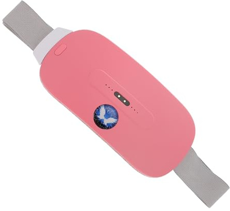 FRCOLOR Cinturón Calentador Útero Menstrual Almohadilla Térmica Recargable Calentador Eléctrico Vibración para Uso Casa