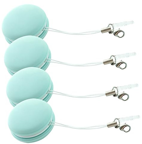 HAPINARY Screen Cleaner Wipes Clean Stains and Fingerprints Macaron Shape 4pcs Fast Drying Pp Silicone Cloths with Lanyard for Phone and Electronic Products for Everyday Use