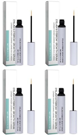 4 stück Wimpernserum Wachstum Testsieger, 5 Ml Long Lashes Wimpernserum Hormonfrei, Wimpernwachstumsserum Augenbrauenserum für Wimpernpflege, Eyelash Serums Für Lashes