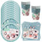 MEZHEN Vaisselle Pingouin Vaisselle de Pâques Assiettes Gobelets Serviettes Noël Vaisselle de Fête Décoration de Noël