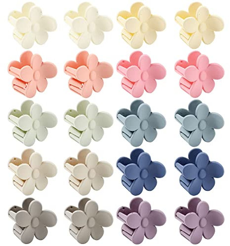 Lot de 50 mini pinces à cheveux colorées en forme de fleur - Antidérapantes - Pour cheveux fins et moyens - Solides - Accessoires de cheveux - Cadeau