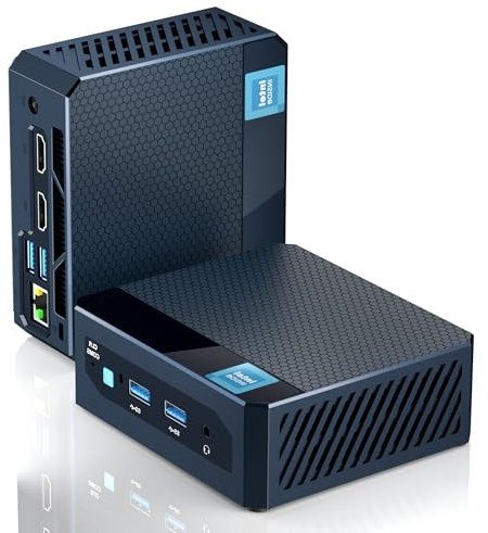 Mini PC Intel Alder lake N100(Max 3.4GHz), 16Go DDR4 512Go M.2 SSD Mini Ordinateur de Bureau W11 Pro, 4 USB 3.2, Dual 4K 60Hz HDMI,WiFi 5G/2.4G BT 4.2, VESA,J45 LAN,Support 2.5'' SSD, Portable tour PC