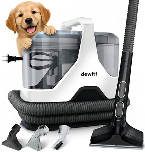 DeWitt Spot Genie Pro Tragbare Teppichreiniger-Maschine, Polsterreiniger, leicht, 3,5 kg, Flecken- und Geruchsentferner mit 4 Reinigungswerkzeugen, kompaktes Design für Zuhause, Auto und Möbel
