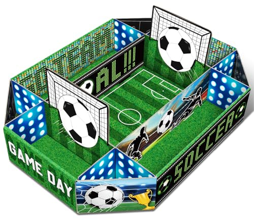 Fullhawl 1 Pack Soccer Food Serving Tray Soccer Party Supplies Kits Large Sport Snack Plates Complete Tailgate Stadium Bowl Kit Sport Birthday Celebration Table Centerpiece Favor