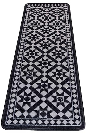 Pet Rebellion Stop Muddy Paws Dog Runner | Protect your floors from Dirt and Mud | Non-Slip, Absorbent, and Machine Washable | 50 x 150 cm (Victorian Tile)