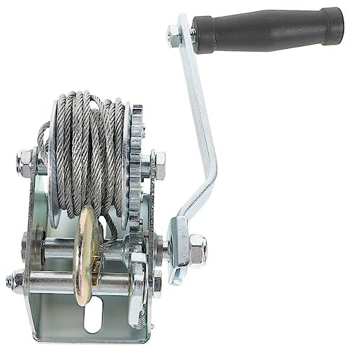 Alipis 500 Lb Manual Hand Winch Mini Trailer Winch 7m Steel Cable for Boat Loading and Towing
