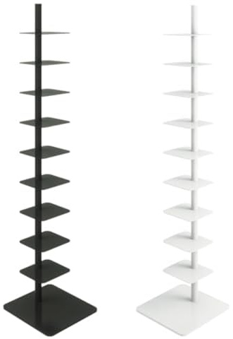 Schmaler Bücherturm aus Metall – platzsparende vertikale Leiter Bücherregal für Home Office & Wohnzimmer