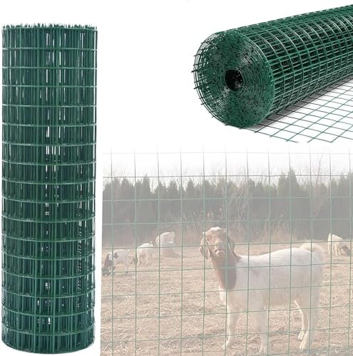 Drahtgeflecht Rolle Grünes PVC-beschichtetes Stabmattenzaun,Feuerverzinktes Wühlmausgitter,Geeignet Für Gartenzäune Und Haustierzäune 100 cm X 30 M 1,2 X 1,2 Zoll Öffnung