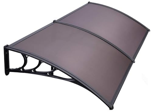 80x40 Window Awning Door Canopy Exterior, Outdoor Polycarbonate Cover Awnings for Doors Entrance, Entry Front Door Overhang Awning for Sun Shutter, UV, Rain and Snow Protection, Brown