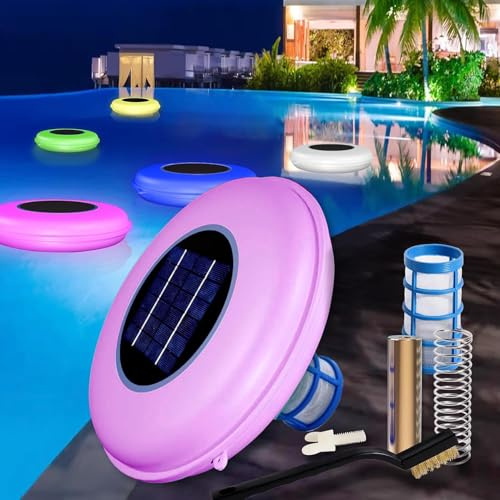 Genérico Ionizador Solar para Piscinas, Luces Flotantes Led RGB, Tecnología De Eliminación De Algas De Cobre, Capacidad De 35,000 Galones, Limpieza Solar