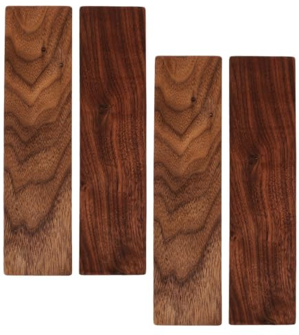 4 Tablones de Madera de Nogal para Manualidades y Carpintería | Acabado Fino, Grosor Reforzado, Tono Café, Proyectos de Tallado y Grabado